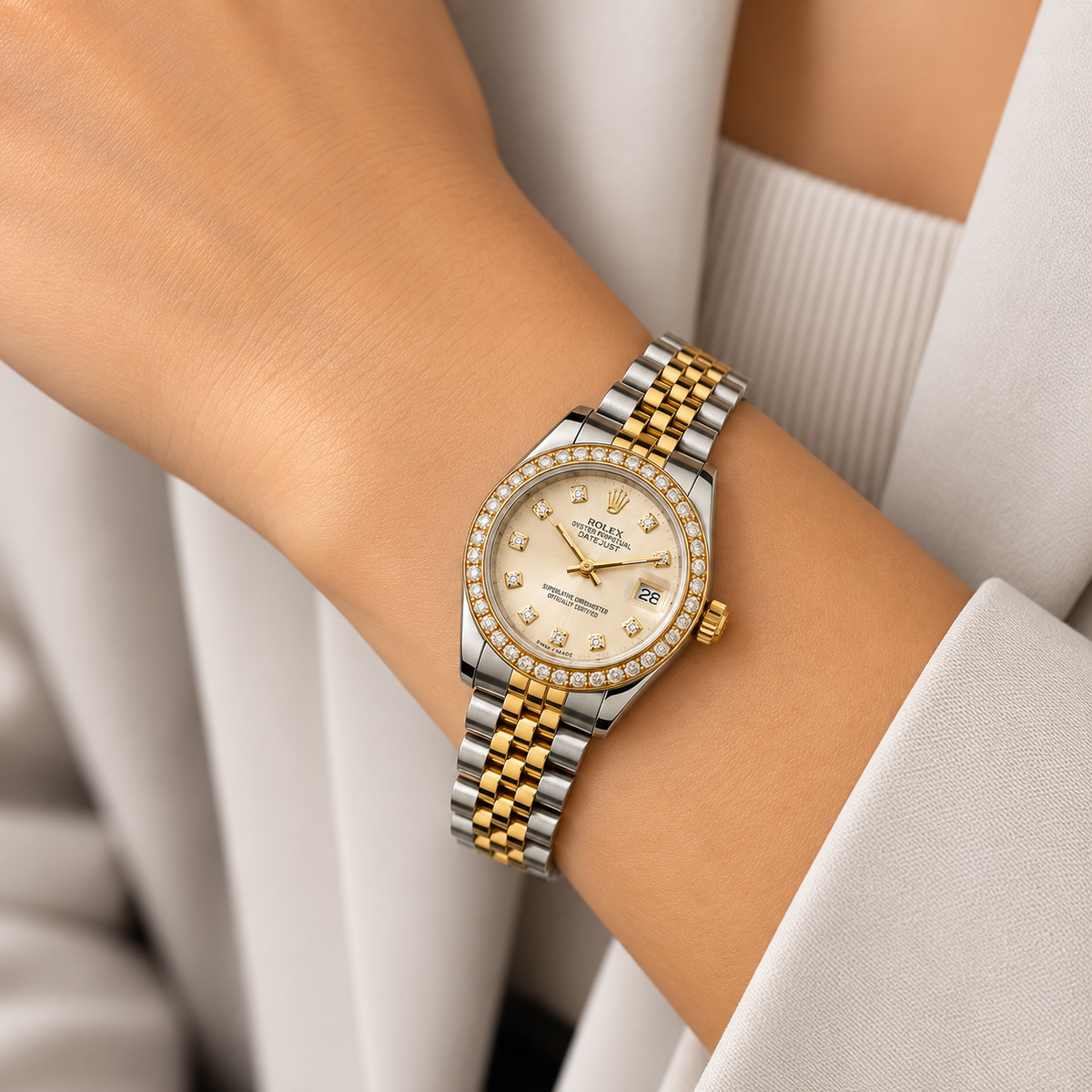 Rolex Two-Tone Diamond Datejust Watch