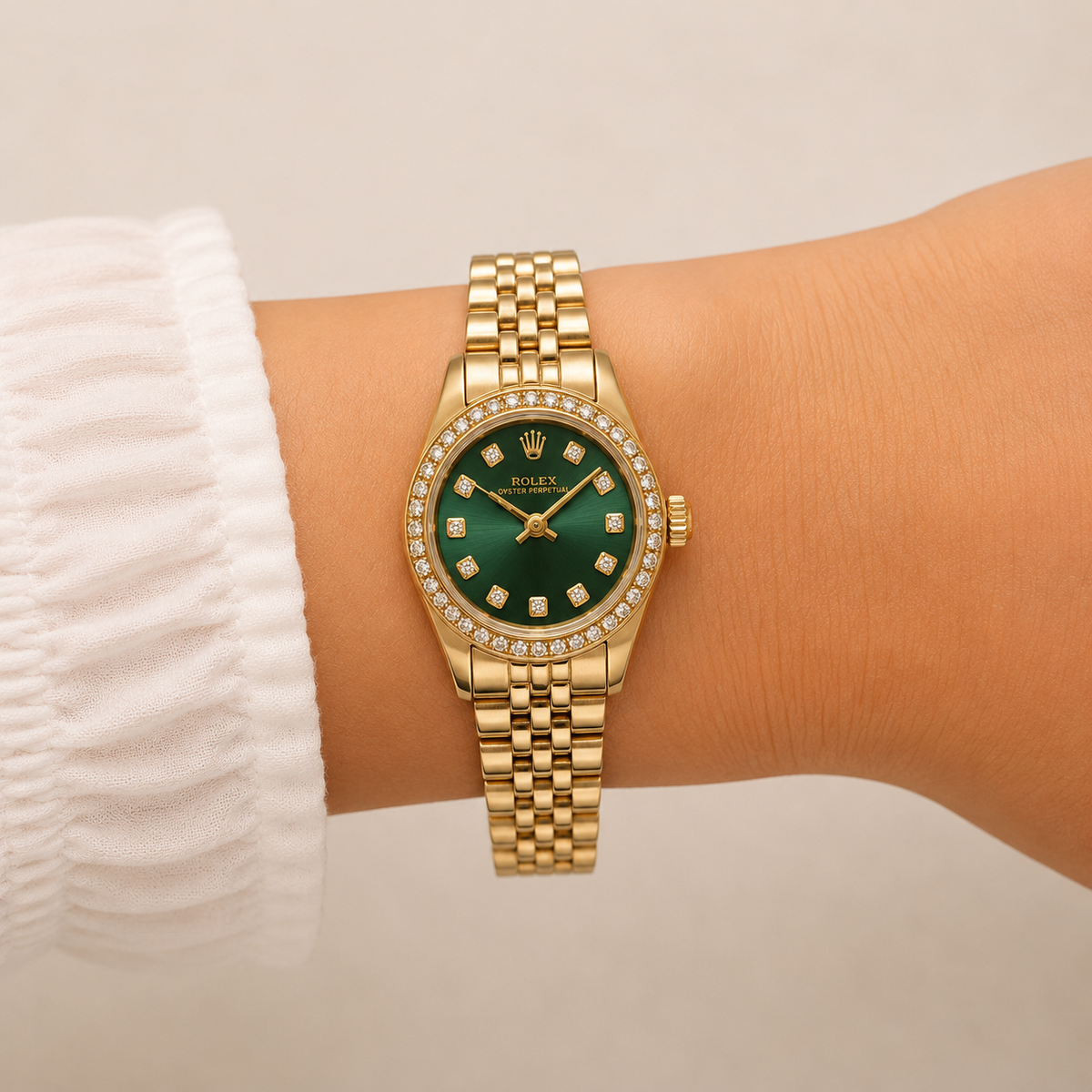 Rolex Gold Green Dial Watch