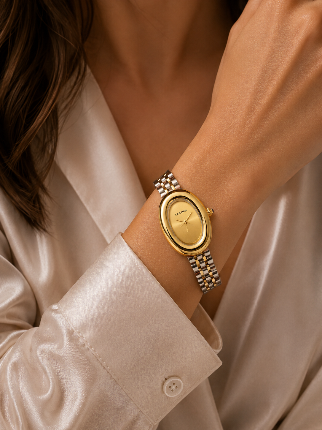 Cartier Baignoire Two-Tone Gold Watch